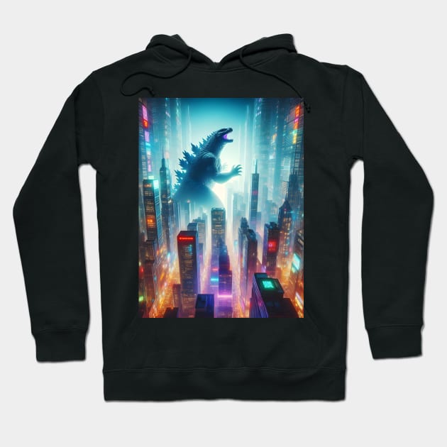 onstrous Elegance: Unleash Godzilla vs. Kong Vibes in Epic Creature Couture! Hoodie by insaneLEDP